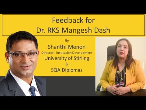 Shanthi Menon Feedback